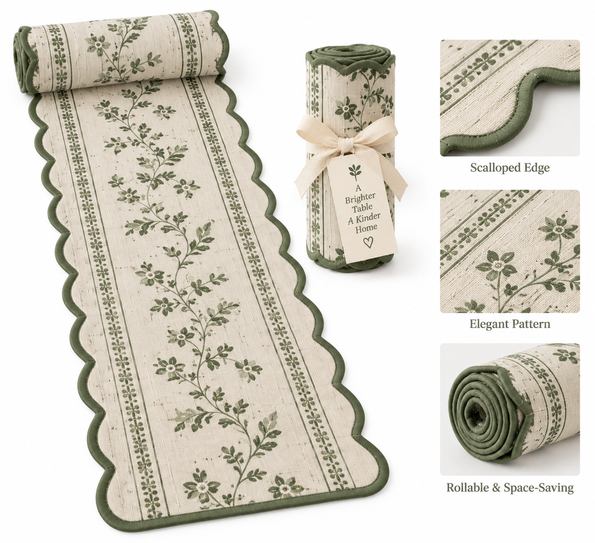 Rollable Narrow Table Runner